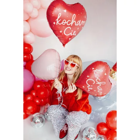 Szív forma fólia lufi 45 cm rózsaszín