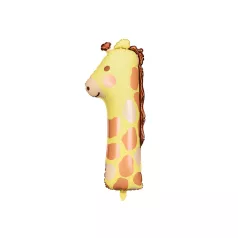 1-es Szám fólia lufi - Zsiráf