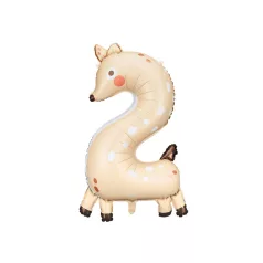2-es Szám fólia lufi - Őzike
