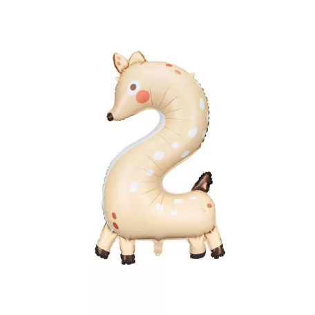 2-es Szám fólia lufi - Őzike