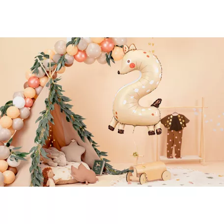 2-es Szám fólia lufi - Őzike