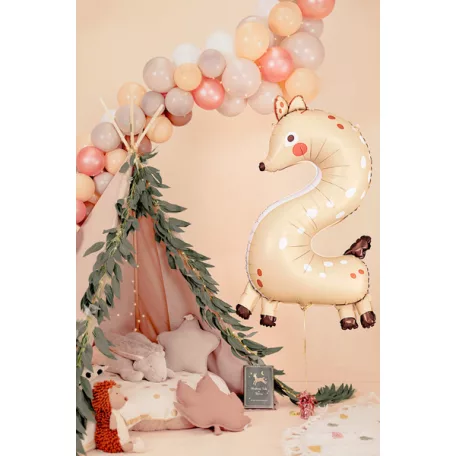 2-es Szám fólia lufi - Őzike