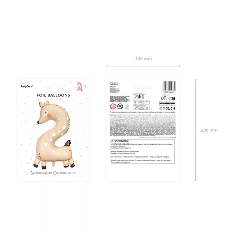 2-es Szám fólia lufi - Őzike