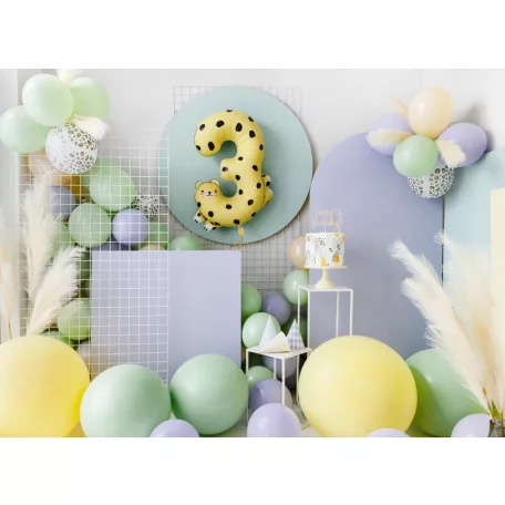 3-as Szám fólia lufi - Gepárd