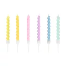 Spirál formájú születésnapi gyertyák pasztell színekben (6 db)