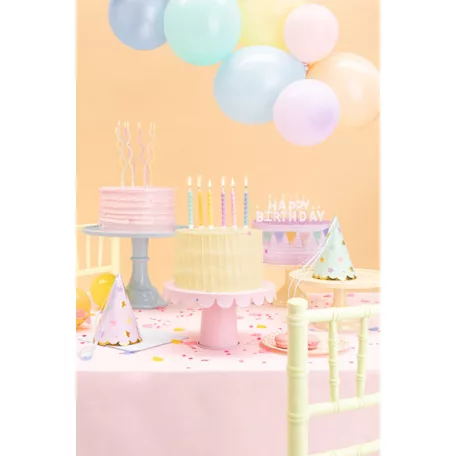 Spirál formájú születésnapi gyertyák pasztell színekben (6 db)
