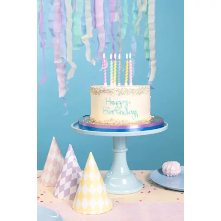 Spirál formájú születésnapi gyertyák pasztell színekben (6 db)