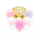 Lánybúcsú lufikészlet - Gyémántgyűrű (6 db)