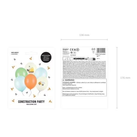 Lufi 30 cm Munkagépek vegyes színek (6 db)