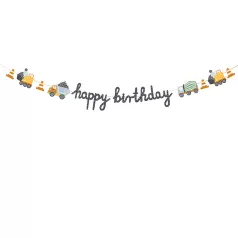 Banner "Happy brithday" munkagépek