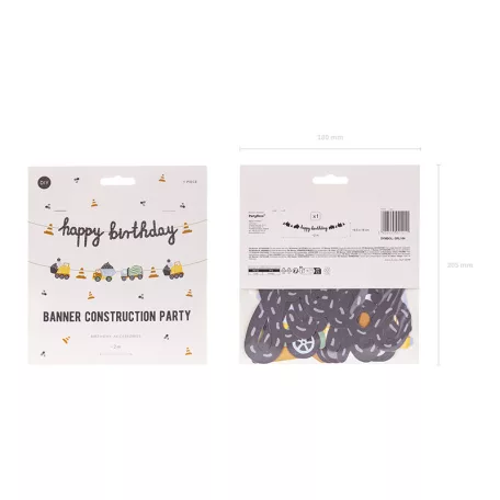 Banner "Happy brithday" munkagépek