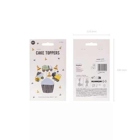 Süti dísz Munkagépek (6 db)