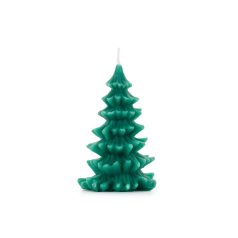Karácsonyfa alakú gyertya 10 cm, sötétzöld