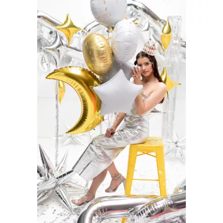 Fólia lufi 4 ágú csillag - ezüst