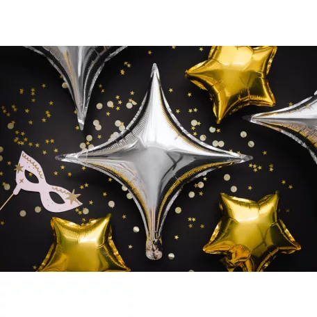Fólia lufi 4 ágú csillag - ezüst