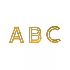 Lufi dekoráció -  arany ABC készlet (4 ív)