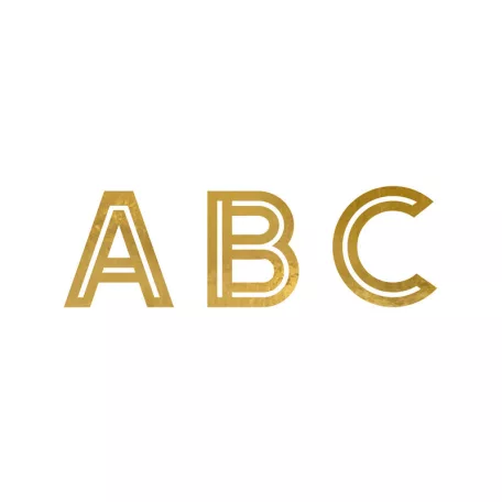 Lufi dekoráció -  arany ABC készlet (4 ív)