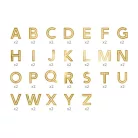 Lufi dekoráció -  arany ABC készlet (4 ív)