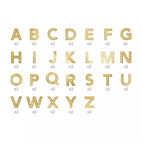 Lufi dekoráció -  arany ABC készlet (4 ív)