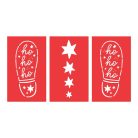 Karácsonyi dekoráció - Mikulás Lábnyom sablonok (3 db)