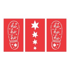 Karácsonyi dekoráció - Mikulás Lábnyom sablonok (3 db)