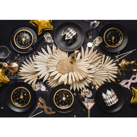 Szilveszteri papírtányér Óra 18 cm (6 db)