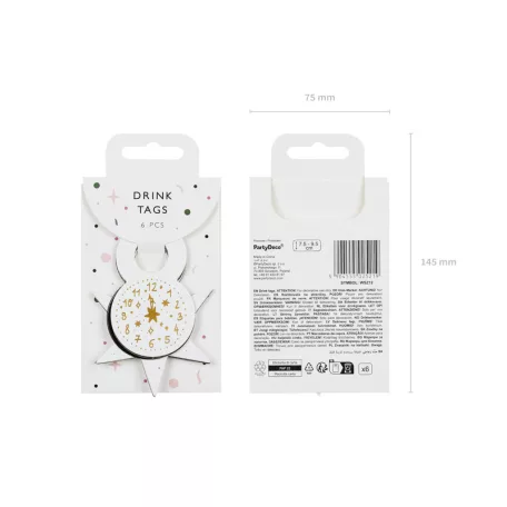 Szilveszteri pohárdíszek (6 db)