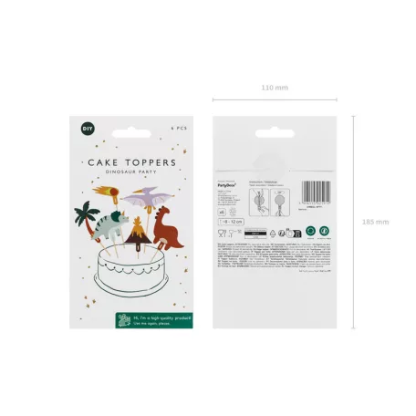 Torta dísz Dinoszaurusz 8-12 cm (6 db)