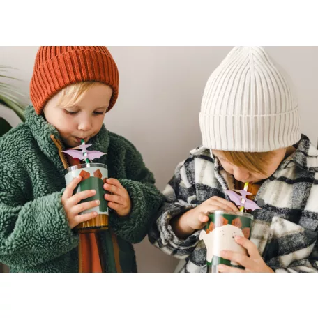 Papír szívószál Dínó party  (6 db)