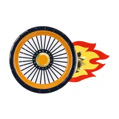 Kerékformájú papírtányér Versenyautós party (6 db)