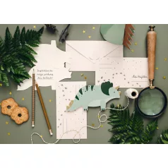 Dínó party meghívó Triceratops (6 db)