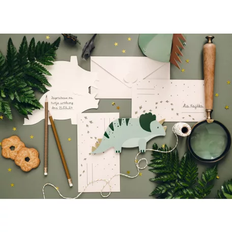 Dínó party meghívó Triceratops (6 db)