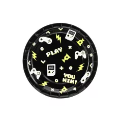 Gamer party papírtányérok (6 db)