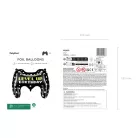 Gamepad formájú fólia lufi – Level Up Birthday felirattal