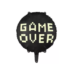 „Gamer Over” fólia lufi – fekete 45 cm