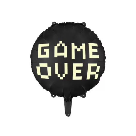„Gamer Over” fólia lufi – fekete 45 cm