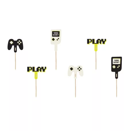 Gamer party süti dísz (6 db)