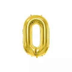 Szám fólia lufi ''0'' 72cm arany