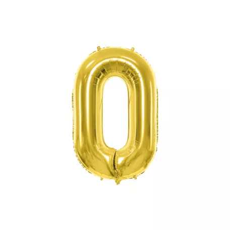 Szám fólia lufi ''0'' 72cm arany