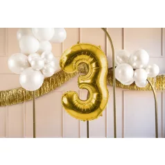 Szám fólia lufi ''3'' 72cm arany
