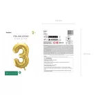 Szám fólia lufi ''3'' 72cm arany