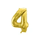 Szám fólia lufi ''4'' 72cm arany