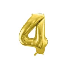 Szám fólia lufi ''4'' 72cm arany