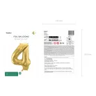 Szám fólia lufi ''4'' 72cm arany