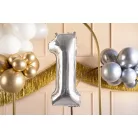 Szám fólia lufi ''1'' 72cm ezüst