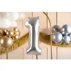 Szám fólia lufi ''1'' 72cm ezüst