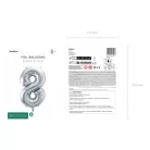 Szám fólia lufi ''8'' 72cm ezüst