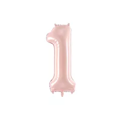   Szám fólia lufi ''1'' 72cm pasztell rózsaszín