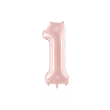 Szám fólia lufi ''1'' 72cm pasztell rózsaszín