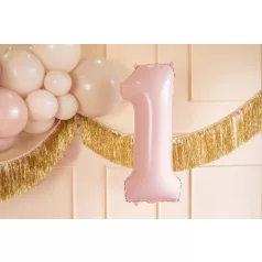   Szám fólia lufi ''1'' 72cm pasztell rózsaszín